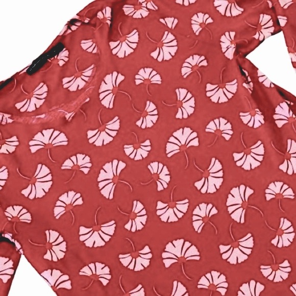 ππΏ GUDRUN SJΓDΓN Red Ginkgo Leaf Tunic Dress | 100% Modal XL | Boho Scandi Style - Picture 5 of 8